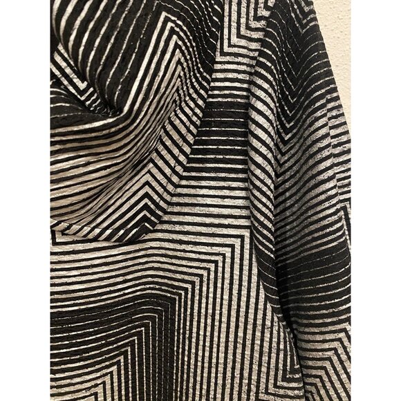 Damee Jacket Womens Large Geometric Pattern 3/4 Sleeve Textured Pockets - Picture 2 of 5